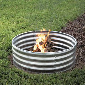 Brasero de camping extérieur rond de 48 pouces, en acier galvanisé, pour brûlage direct, à monter soi-même - Product Image 5