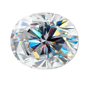 ओवल कट आकार Moissanite सिंथेटिक हीरा ढीला पत्थरों वीवीएस स्पष्टता सफेद डी रंग Moissanite गहने बनाने के लिए