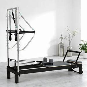 Reformeur de Pilates en aluminium noir de qualité commerciale pour studio et usage domestique - Product Image 1