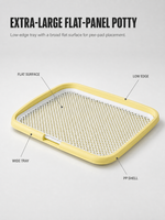 Toilette pour chien extra large à panneau plat avec grille amovible, protection anti-éclaboussures, lavable, en plastique, pour usage domestique