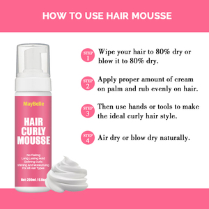 Индивидуальный логотип, без слоеных локонов, определяющий мусс, дополнительный объем, увеличивающий объем, укладка, укладка волос, пена для косы, локоны, волнистая спираль - Product Image 6