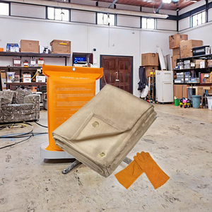 Manta Ignífuga de Soldadura Térmica de Cobre de 6x6, 6x8 y 8x8 Pies, la Más Vendida, de 4mm de Grosor con Ojales - Product Image 2