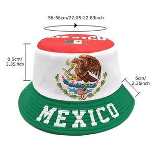 Sombrero de Pescador de la Selección Nacional de México con Emblema de Águila, Impresión Digital en Lona, para Hombre y Mujer, para Verano, Playa, Viajes al Aire Libre - Product Image 3