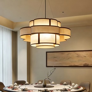 New Chinese Style Chandelier 60cm 80cm Round Energy Saving E27 Six Head <b>Dining</b> Room <b>Light</b> - Product Image 1