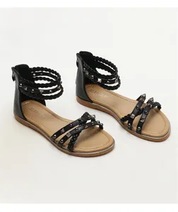 <span class=keywords><strong>Sandalias</strong></span> de Diseñador Marca Jarian para Mujer, Zapatos Planos <span class=keywords><strong>Gladiador</strong></span> de Alta Calidad, Calzado Elegante Casual de Verano con Remaches para Chicas - Product Image 4