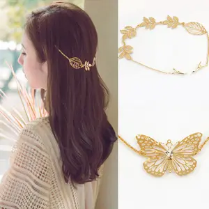 Exquisite Butterfly Head Ornaments Leaf Luxury Headbands For Women