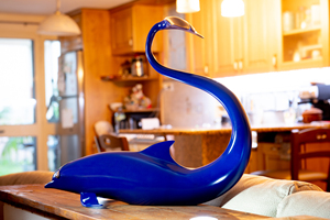 Made In Italy Contemporary Nature Theme Irregular Shape Blue Dolphin Fiberglass Metal Handicraft <b>Decorative</b> Objects For <b>Home</b> - Product Image 6