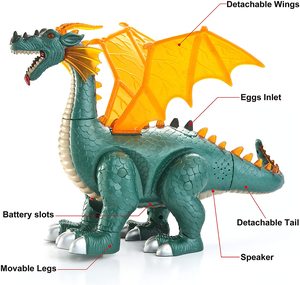 Drago Dinosauro Elettronico Realistico che Cammina con Suoni di Ruggito e 2 Uova da Deposito - Product Image 2