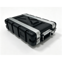 Boîtier de transport léger en plastique ABS rigide OEM 2U pour montage en rack, pour le stockage d'un amplificateur 8'' avec sac en filet zippé simple