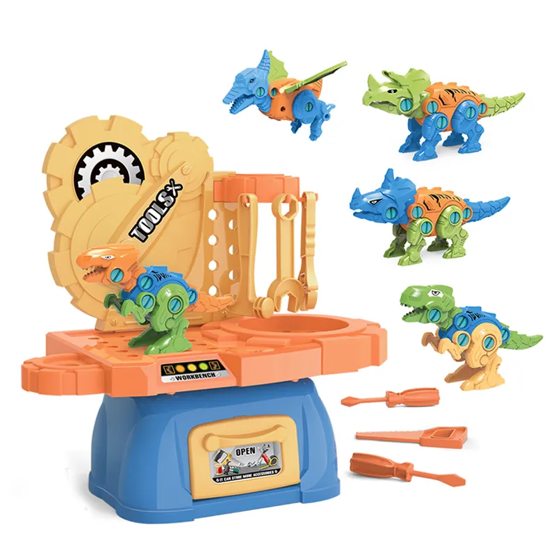 Diy assembly disassembly tools dinosaur toy play set for children with table