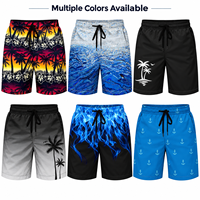 Shorts de bain hawaïens pour hommes avec doublure en mesh, séchage rapide, shorts de plage, shorts de natation