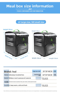 Mochila Térmica Aislada y Reforzada para Reparto <span class=keywords><strong>Uber</strong></span>, con Compartimentos Multicapa, Impermeable, para Transporte de Alimentos al Aire Libre - Product Image 3