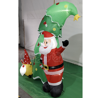Décoration de Noël gonflable personnalisée, Père Noël gonflable avec arbre et lumière LED, ornements de fête de jardin en plein air