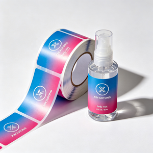 Feuilles d'autocollants métalliques personnalisées OEM en gros, étiquettes adhésives imperméables pour l'emballage de flacons de cosmétiques et de parfums - Product Image 1