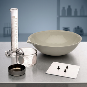 Conjunto de aparatos para determinar el límite de contracción con platillo evaporador de porcelana y vaso de vidrio para pruebas de contracción volumétrica y consistencia del suelo - Product Image 1