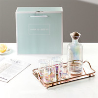 Tasses à café décoratives écologiques de luxe modernes et nordiques créatives Ensemble de tasses à thé et bouilloire Verre en cristal pour le thé Eau froide
