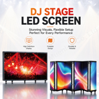 Muen Façade murale vidéo TV portable personnalisée Podium de bureau incurvé Six LED pliables Console de cabine de DJ Écran d'affichage de table