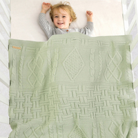 Couverture pour bébé Mimixiong, motif géométrique en treillis, couverture en tricot pour bébé, couverture pour bébé, serviette pour bébé
