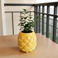 Support à stylos et pot de fleurs en plastique en forme d'ananas, organiseur de bureau