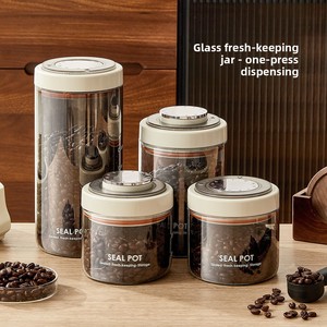 Contenitore in <span class=keywords><strong>Vetro</strong></span> <span class=keywords><strong>Sottovuoto</strong></span> Antiumidità Stile Retrò per Alimenti, Capacità 800-1000ml, per Chicchi di Caffè, Tè, Snack, Spezie - Product Image 1
