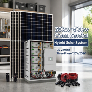 Sistema de Energía Solar Híbrido de 50KW, Trifásico, 208V, Batería de Litio de 200kWh para Uso Industrial, Kit Completo de Sistema de Energía Solar para Centroamérica - Product Image 1
