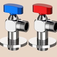Robinet d'angle en laiton anti-explosion à corps épaissi, avec noyau de robinet à bille, grand débit, pour salle de bain et cuisine