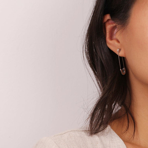 Hypoallergenic Stainless Steel <strong>Safety</strong> <strong>Pin</strong> <strong>Earrings</strong>, Minimalist Fashionable Gold Hoop <strong>Earrings</strong> - Product Image 5