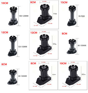 Durable PP Plastic <b>Adjustable</b> <b>Table</b> <b>Legs</b> for Kitchen Dining Room Bedroom Modern Black Furniture Feet - Product Image 4