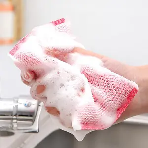 Scouring Pad Aceitar Pacote Do Cliente Cozinha Limpeza Microfibra Dish Lavar Esponja