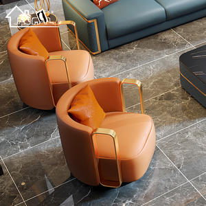 Chaises pivotantes confortables de style italien pour chambre d'hôtel, <span class=keywords><strong>petit</strong></span> <span class=keywords><strong>fauteuil</strong></span> pour chambre à coucher, canapé simple, chaises de café modernes en velours - Product Image 5