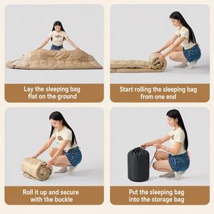 <span class=keywords><strong>Sac</strong></span> de <span class=keywords><strong>couchage</strong></span> portable 4 saisons 2 en 1 à fermeture éclair pour le camping et les voyages en plein air - Product Image 3