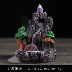 Meilleur décor à la maison Nouvel encensoir de <span class=keywords><strong>montagne</strong></span> en résine Brûleur d'encens cascade avec cônes en céramique Cadeau pour les amateurs de thé pour fontaine d'encens - Product Image 4