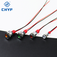CHYF 6MM 8MM 10MM 12mm Bleu 24V LED Lampe pilote en acier inoxydable avec pieds à vis IP66/IK08 pour panneau