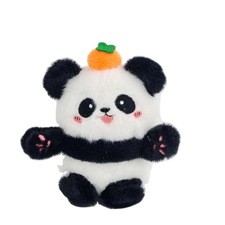 A09438 11cm Persimmon Panda Good Luck Panda Stuffed Animal Toys Plush