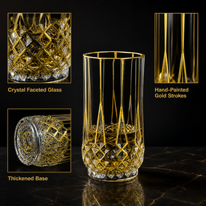 <span class=keywords><strong>Vasos</strong></span> <span class=keywords><strong>de</strong></span> cristal con forma <span class=keywords><strong>de</strong></span> flor y borde dorado, copas para beber <span class=keywords><strong>agua</strong></span>, bebidas, vino, Highball, 8 caracteres, venta al por mayor - Product Image 3