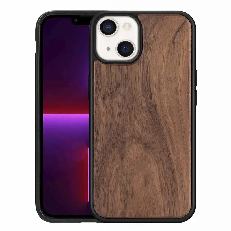 Penutup TPU kasar tahan guncangan kayu kenari untuk iPhone 13 casing tas ponsel kustom tahan air 2022