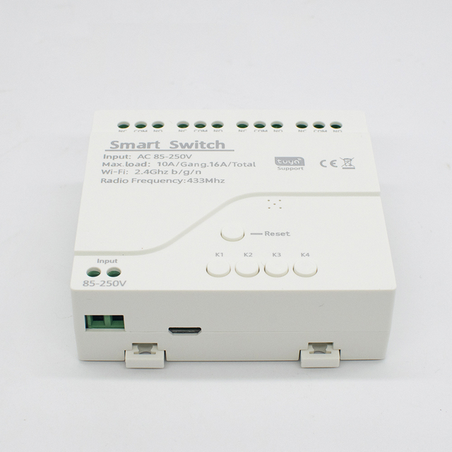 4CH RF Works with Smart Switch 85-250V 220V AC WIFI Remote Control 433 Light Switch 10A Relay Self-locking Interlock Inching