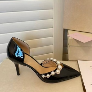 Elegantes Zapatos de Tacón Alto Blancos para Novia, con Correa de Perlas, Transpirables, Cómodos, con Punta en Pico, para Boda, Verano, Moda - Product Image 3