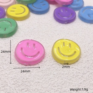Perles rondes transparentes à motif visage souriant effet goutte d'huile pour la fabrication de breloques de téléphone et de sacs DIY |   Accessoires d'artisanat - Product Image 4