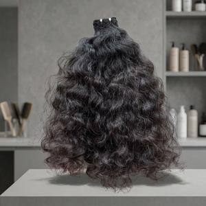 Looking Virgin Curly <b>Human</b> <b>Hair</b> <b>Weaving</b> Weft Machine Double Weft Single Drawn Ends Indian Curly <b>Hair</b> Model 16 - Product Image 2