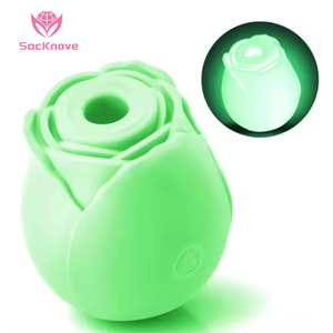 SacKnove baru warna bercahaya mengisap bunga mainan seks puting Sucker klitoris Stimulator menyala dalam gelap mawar <span class=keywords><strong>Vibrator</strong></span> untuk wanita - Product Image 1
