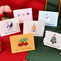 Cartes de vœux de Noël colorées en forme de dessins animés, en vrac, pliées, avec message joyeux Noël, pour la décoration de fêtes et de cadeaux