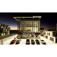 Services de conception architecturale de gymnases modernes pour centres de fitness avec zones d'entraînement fonctionnelles et espaces de formation