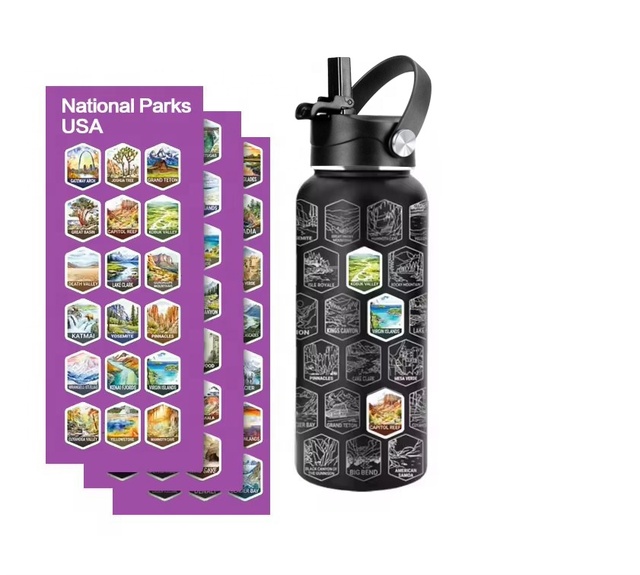 National Park 304 Stainless Steel Vacuum Insulated Wide Mouth Water Bottle 32oz Leak-Proof BPA Free Gym Hot/Cold Flask