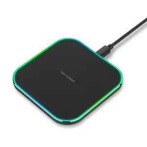 Factory Direct Square Wireless Charger 10W7.5W Aluminum Alloy PD Charger For Phoneワイヤレス携帯充電器