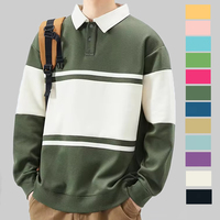 Vente en gros de sweat-shirts vintage à col rabattu pour hommes, sweat-shirts amples et décontractés en jersey 100% coton, séchage rapide