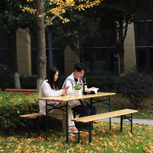Table de bière en <span class=keywords><strong>bois</strong></span> <span class=keywords><strong>pliable</strong></span> de jardin de pique-nique extérieur de Offre Spéciale 220cm avec 2 bancs pour la vente en gros - Product Image 6