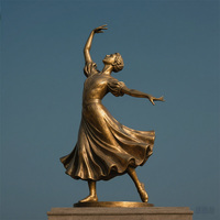 Sculpture de jardin en pierre de fontaine en bronze antique moderne 3 filles dansantes avec gravure
