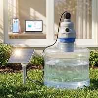 Transmetteur de niveau sans fil solaire Lora LoraWAN 4G WiFi Tuya APP pour réservoir d'eau, de carburant ou de liquide – Radar de mesure de niveau