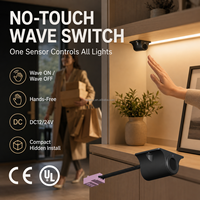 Interrupteur à capteur IR à détection de mouvement pour bande LED 12V/24V, contrôle central filaire, éclairage d'armoire en plastique FREE-18C-23